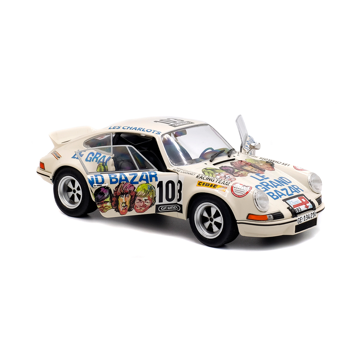 Miniature 1/18 Solido Rallye Porsche 911 RSR le Grand Bazar